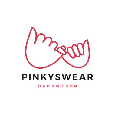 Pinky yemin baba ve oğul söz küçük parmak el logo vektör ikonu resimleme