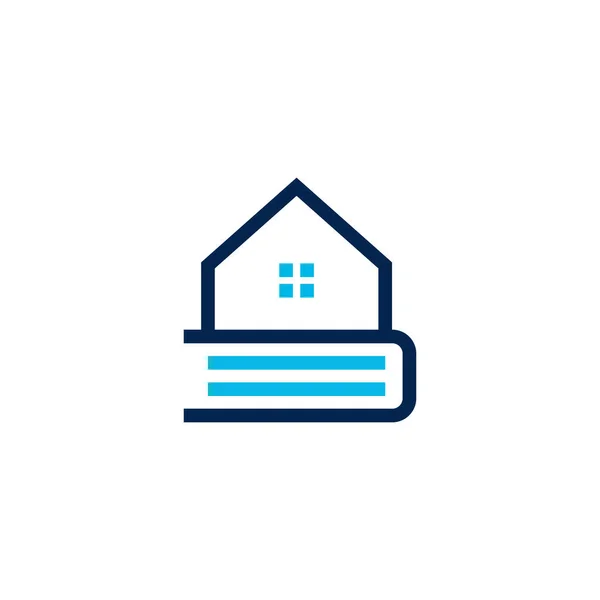 Livro Casa Casa Biblioteca Logotipo Vetor Ícone Ilustração —  Vetores de Stock