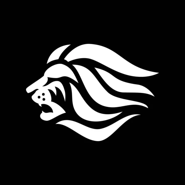 Lion Head Chiaroscuro Side View Logo Vector Icon Illustration — Stock vektor