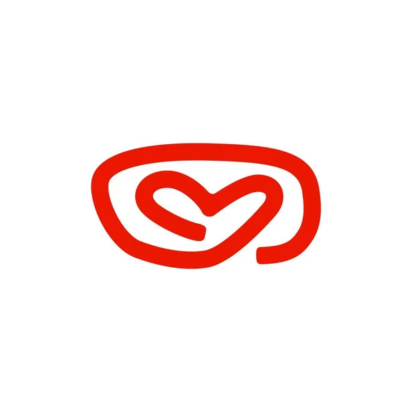 Heart Love Logo Vector Icon Illustration Line Outline Monoline Style — Stockový vektor