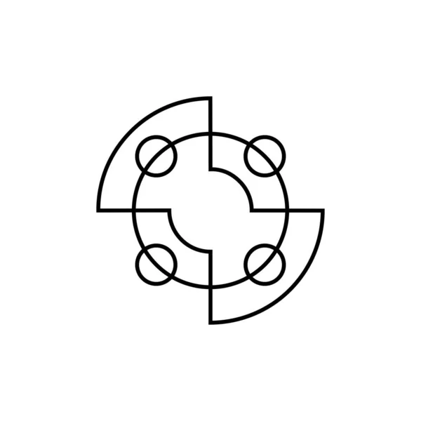 People Diversity Community Team Family Outline Logo Vector Icon Illustration — Stock vektor