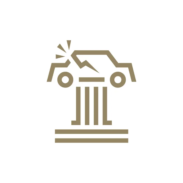 Car Accident Attorney Logo Vector Icon Illustration — Stockový vektor