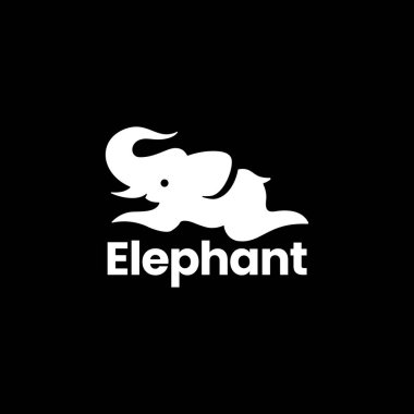 Fil Sıçrayan Logo Vektörü Simge İllüstrasyonu