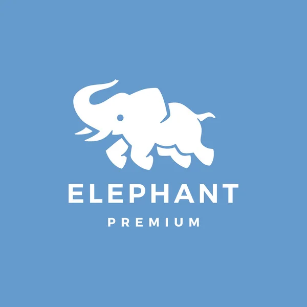 象のジャンプロゴベクトルアイコンイラスト — ストックベクタ