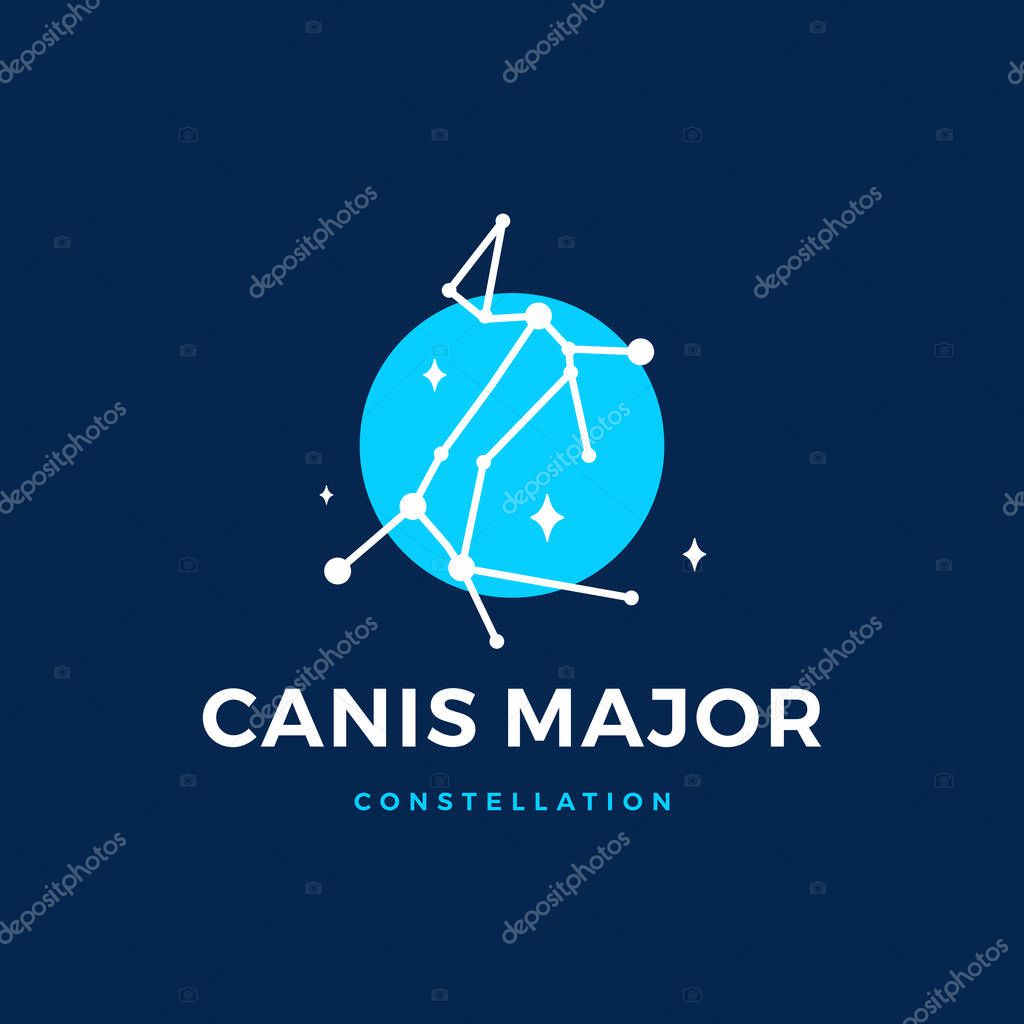 Canis Major Star Constellation The Greater Dog Logo Vector Icon Illustration
