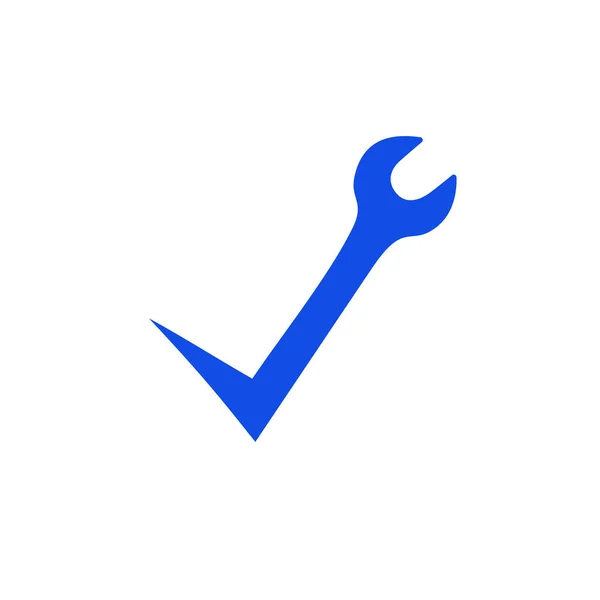 Проверка Векторного Логотипа Гаечного Ключа — стоковый вектор