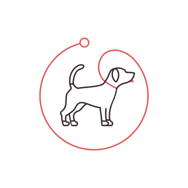 Hond Kraag Logo Vector Pictogram Illustratie — Stockvector