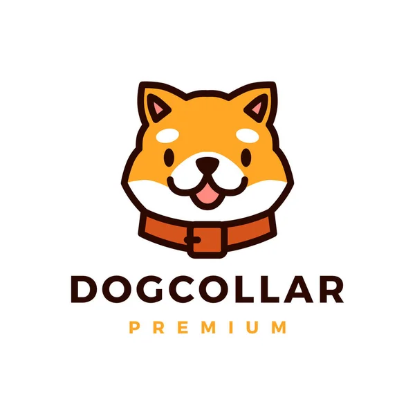 Pies Kołnierz Logo Wektor Ikona Ilustracja — Wektor stockowy