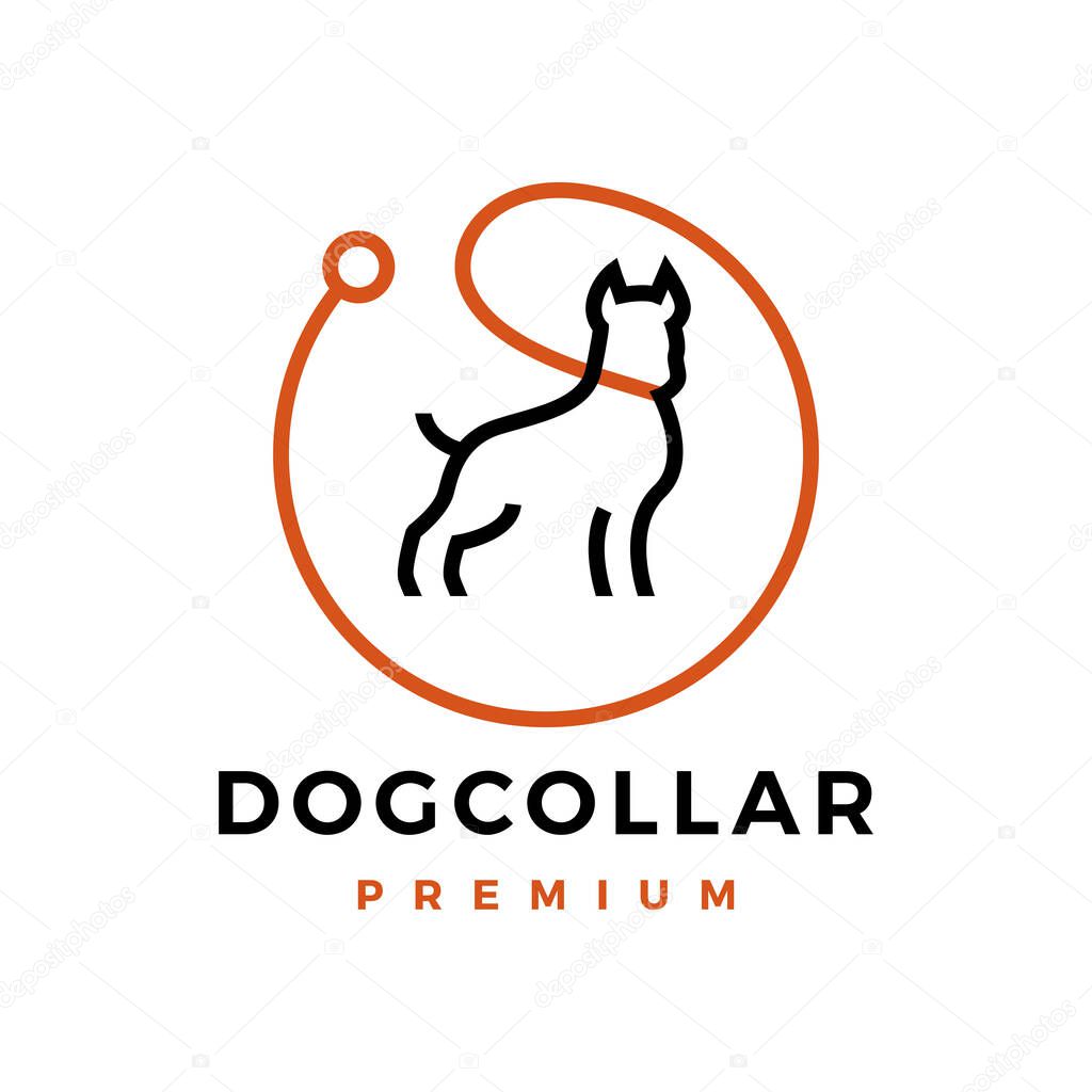 Dog collar logo vector icon illustration