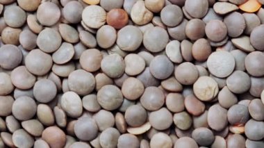 red lentils seeds close-up. beans red lentils as pattern background.