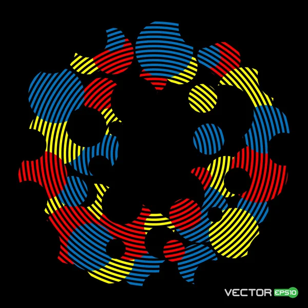 Abstract colorful circles on black background — Stock Vector