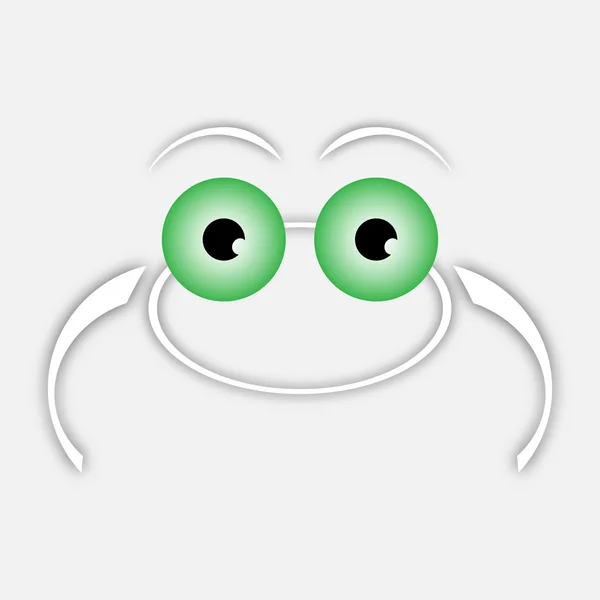 Grenouille dessin blanc aux yeux verts — Image vectorielle