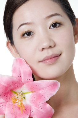 spa sonra güzel bir cilt ile bir Asyalı kız