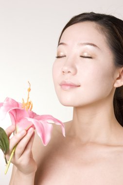 spa sonra güzel bir cilt ile bir Asyalı kız