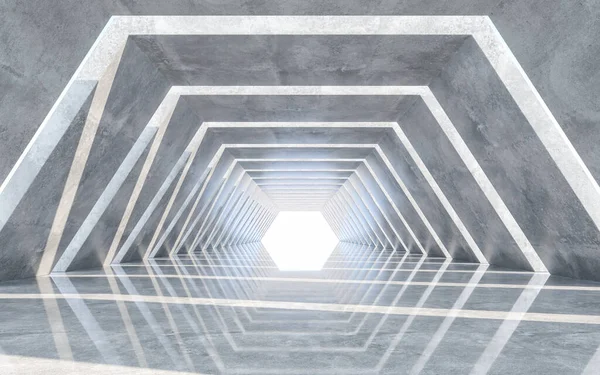 Corridor Design Met Reflecterende Vloer Concept Ontwerp Weergave — Stockfoto
