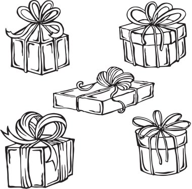hediye kutularının vektör illüstrasyonu