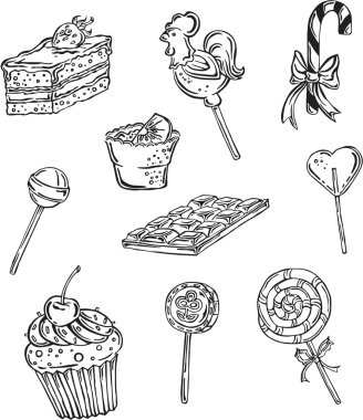 tatlılar siluet vektör