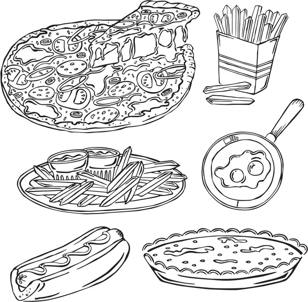 Ilustración vectorial de alimentos — Archivo Imágenes Vectoriales