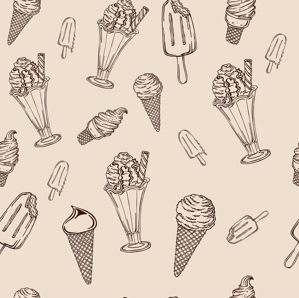 Pattern of ice cream — Stock Vector
