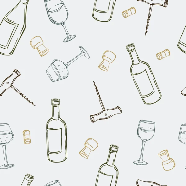 Векторний візерунок з пляшками вина — стоковий вектор