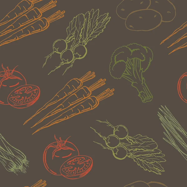 Vektor mönster med grönsaker — Stock vektor