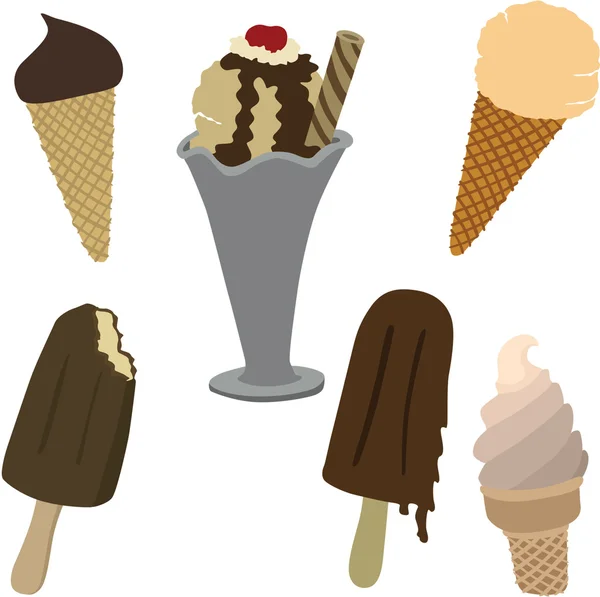 Vector illustration of various ice cream — Stock Vector