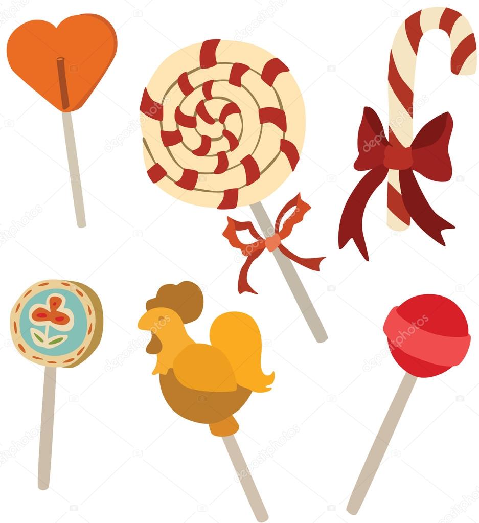 Vector illustration of various candies