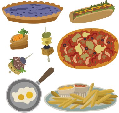 her türlü gıda vektör