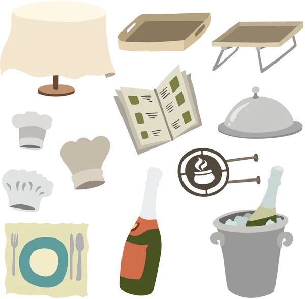 Restoranın farklı öznitelikleri vektör çizim