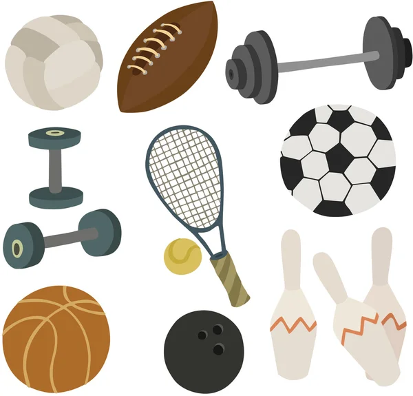 Ilustración vectorial de diversos equipos deportivos — Vector de stock