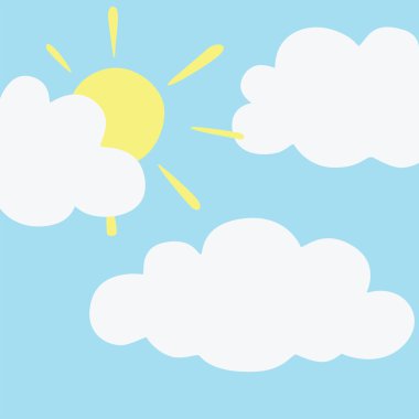 Gökyüzü bulutlu vektör çizim