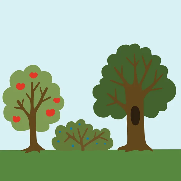 Vektorová ilustrace stromů — Stockový vektor