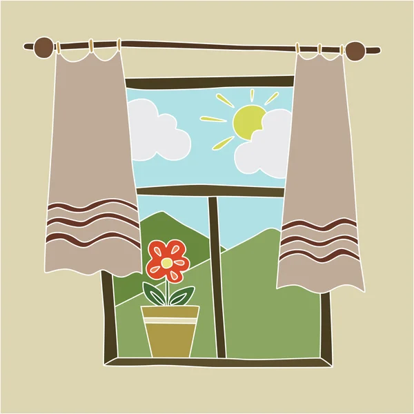 Ilustração vetorial com janela —  Vetores de Stock