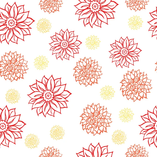 Vector naadloos patroon met bloemen — Stockvector