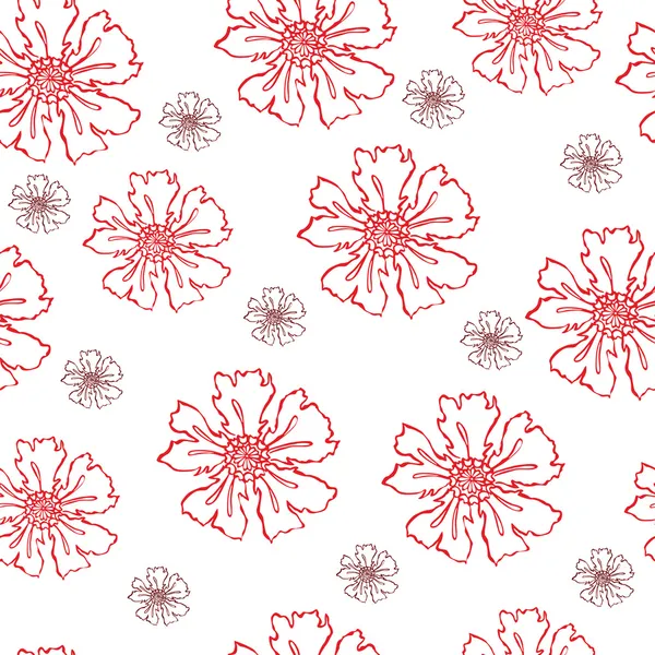 Vector naadloos patroon met bloemen — Stockvector