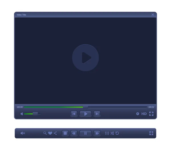 Elegante WEB-Video Player — Vetor de Stock