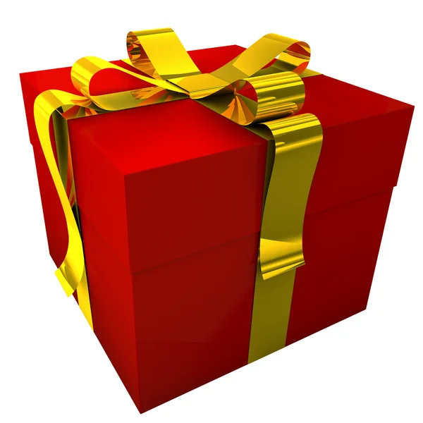 Red Gift With Yellow Ribbon-2 — Stock Photo, Image