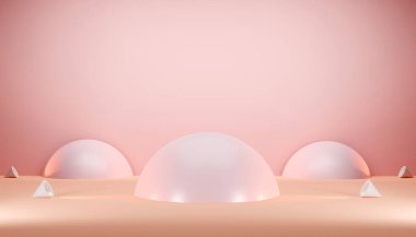 Çiçeklerle süslenmiş sanal lüks pastel yumuşak bir arka plan. Minimum spot ışıkları, boş yer, ürün sergisi, vitrin, parfüm, promosyon satışı, afiş, sunum, kozmetik. 3 Boyutlu Hazırlama