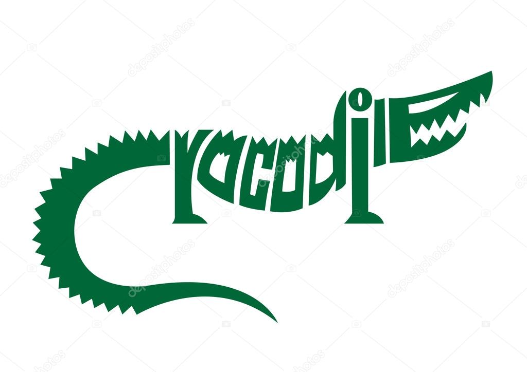 crocodile alphabet logo vector.