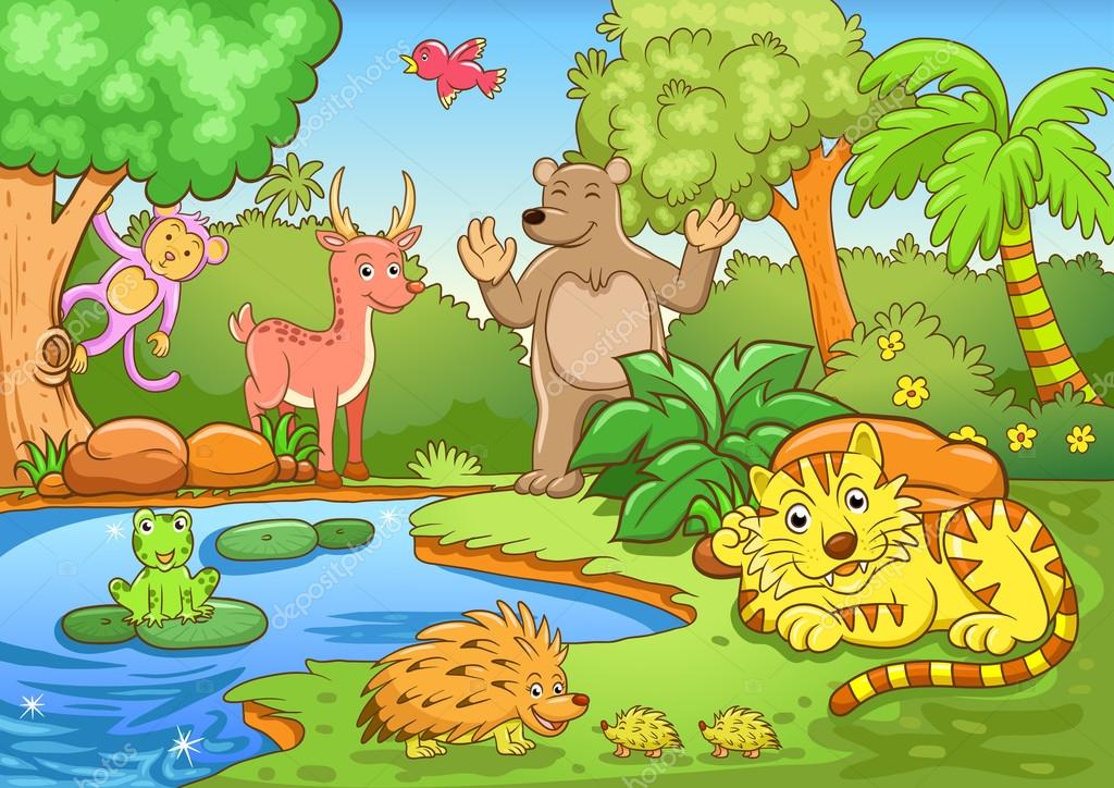 Animals in forest. Stock Vector Image by ©akarakingdoms #27703839