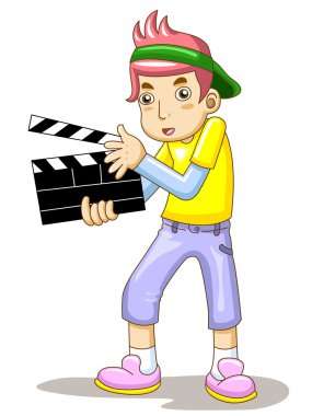 bir adam bir film barut tutuyor