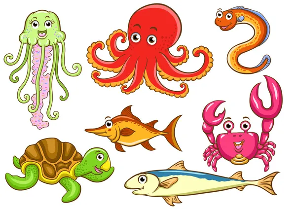 Aquatic animals — Stock Vector