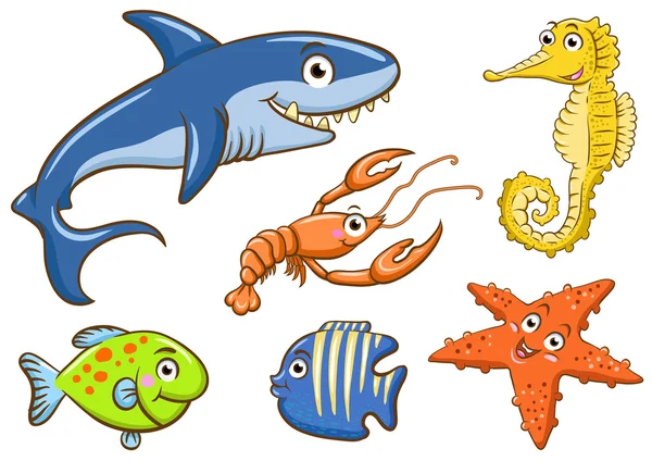 Aquatic animals — Stock Vector