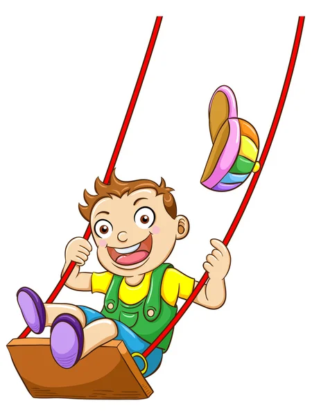 Kid on a Swing — Stock Vector