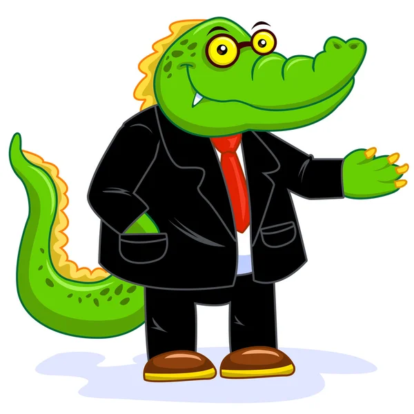 Krokodýl podnikatel — Stock fotografie