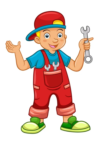Mechanik chłopiec — Zdjęcie stockowe