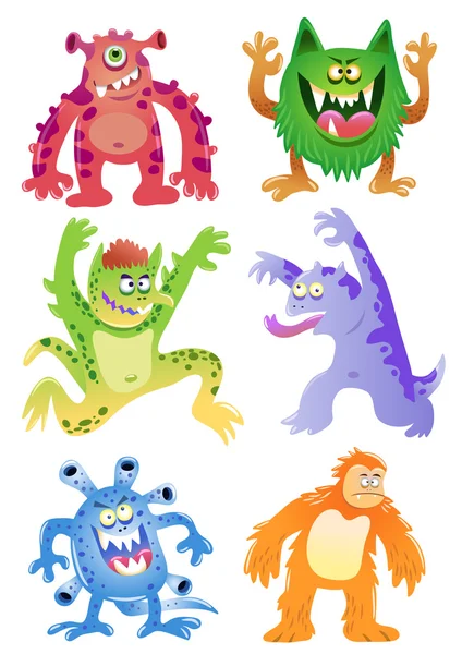 Conjunto de monstros engraçados dos desenhos animados — Fotografia de Stock