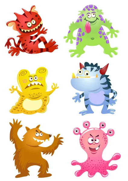 Set of funny cartoon monsters — Stock Photo, Image