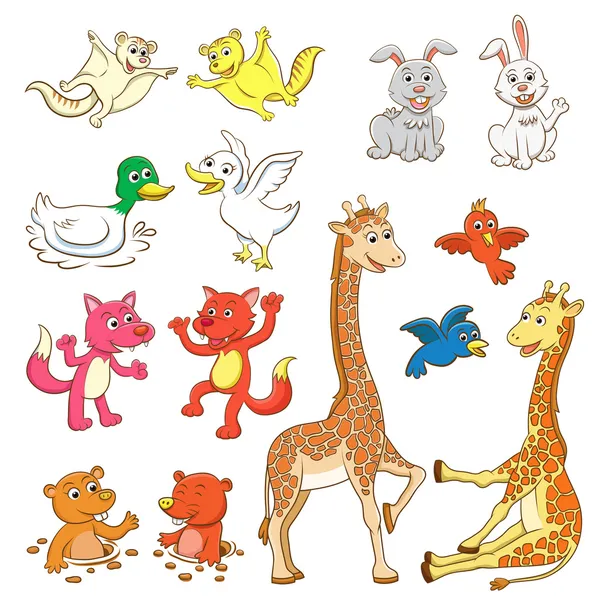 Animales conjunto de dibujos animados . — Foto de Stock