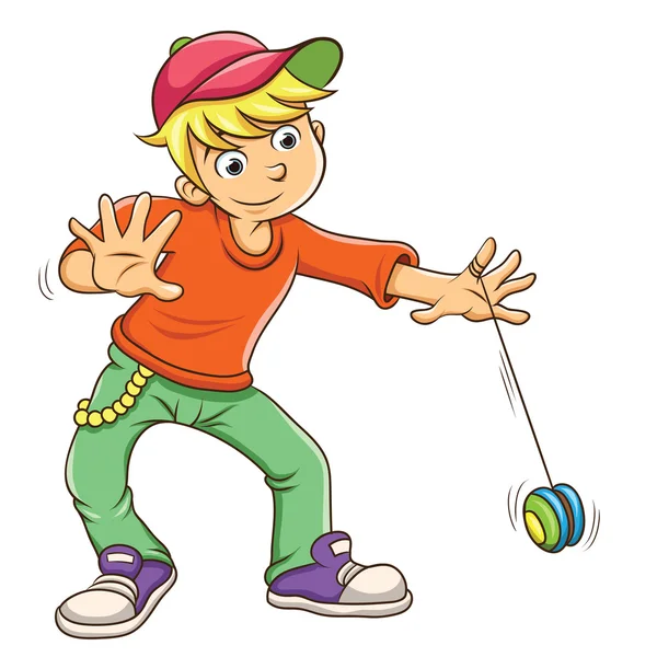 Little boy playing yo yo — Stock Photo, Image